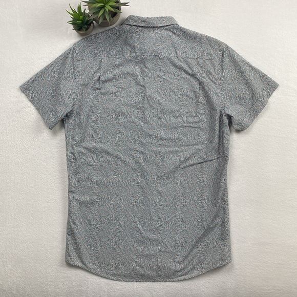 Rodd & Gunn Sports Fit Micro Pattern Short Sleeve Button Up (White/Blue/Orange) - Picture 2 of 16